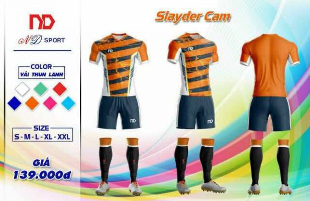 Áo bóng đá không logo ND – SLAYDER thun lạnh cao cấp màu Cam