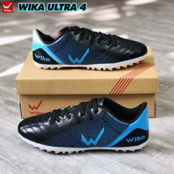 Giày đá banh Sân cỏ nhân tạo Wika Ultra 4 màu Xanh Đen