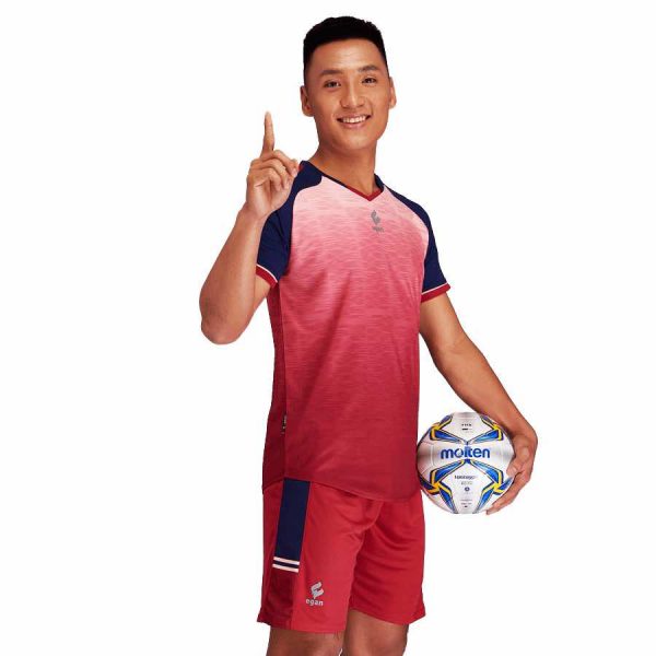 Áo bóng đá không logo thiết kế UV EGAN-PROFIT màu Đỏ Đô