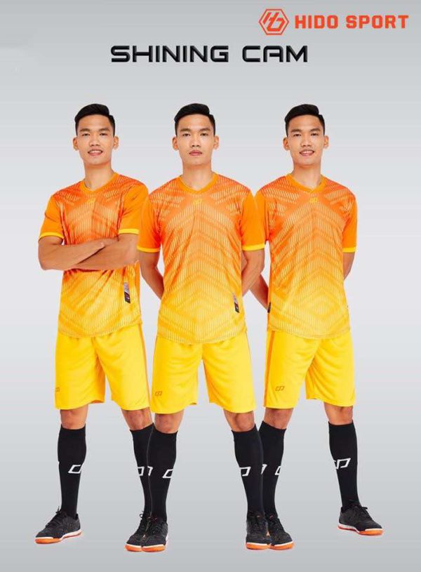 Áo bóng đá không logo thiết kế cao cấp SHINING màu Cam