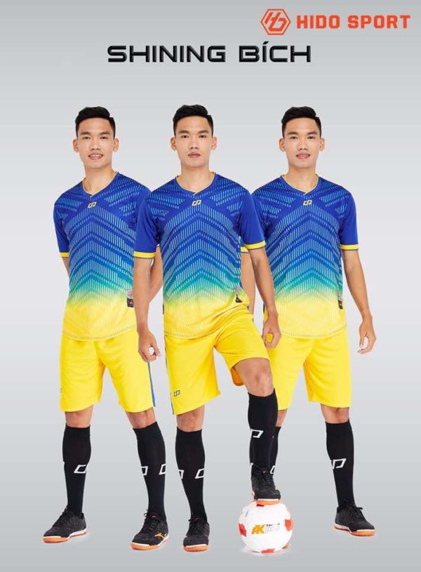 Áo bóng đá không logo thiết kế cao cấp SHINING màu Xanh Bích