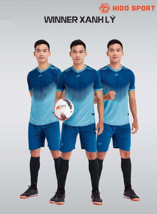 Áo bóng đá không logo thiết kế cao cấp WINNER màu Xanh Lý
