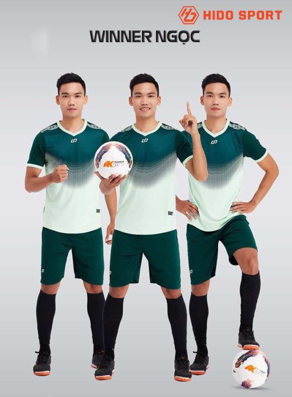 Áo bóng đá không logo thiết kế cao cấp WINNER màu Xanh Ngọc