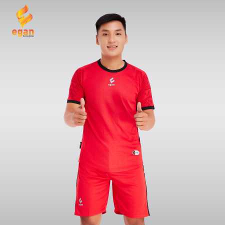 Áo bóng đá không logo thiết kế CP – AZTEC vải mè cao cấp màu Đỏ