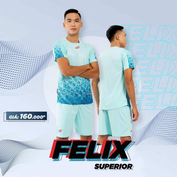 Áo bóng đá không logo CP FELIX vải mè cao cấp màu Xanh Ngọc