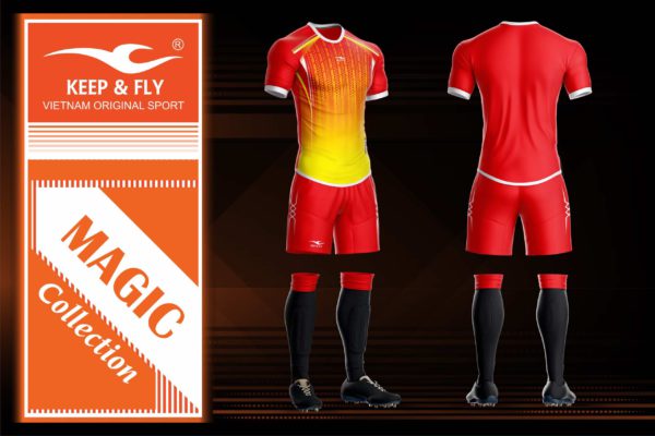 PictureÁo bóng đá không logo thiết kế Keep & Fly MAGIC thun lạnh cao cấp màu Đỏ