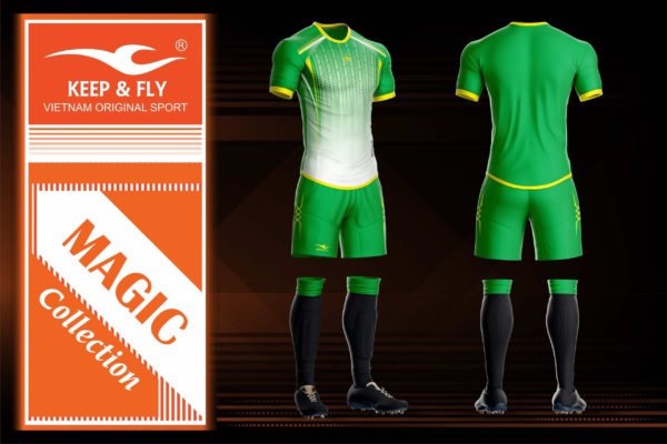 Áo bóng đá không logo thiết kế Keep & Fly MAGIC thun lạnh cao cấp màu Xanh Lá