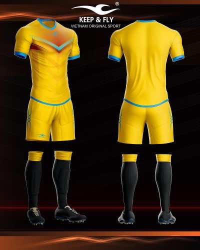 Áo bóng đá không logo thiết kế Keep & Fly MONSTER màu Vàng
