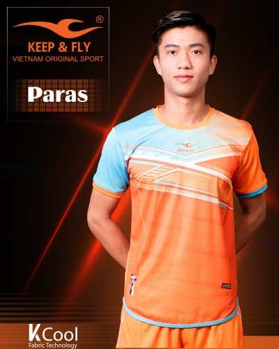 Áo bóng đá không logo thiết kế Keep & Fly PARAS vải mè màu Cam