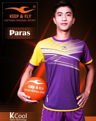 Áo bóng đá không logo thiết kế Keep & Fly PARAS vải mè màu Tím