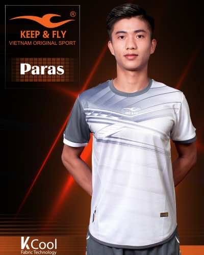 Áo bóng đá không logo thiết kế Keep & Fly PARAS vải mè màu Trắng