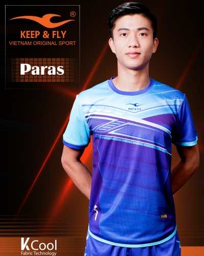 Áo bóng đá không logo thiết kế Keep & Fly PARAS vải mè màu Xanh Bích