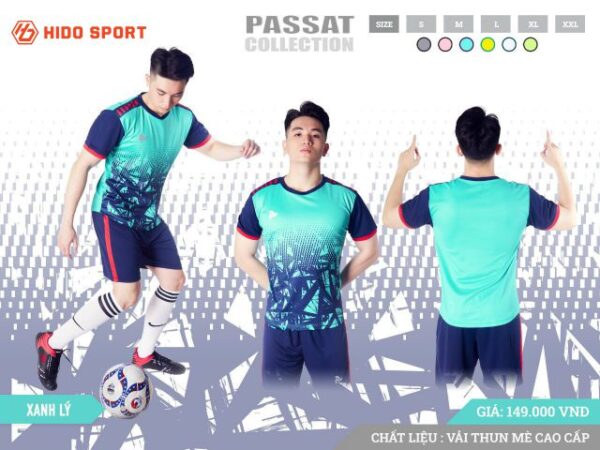 Áo bóng đá không logo thiết kế Just Play PASSAT vải mè cao cấp màu Xanh lý