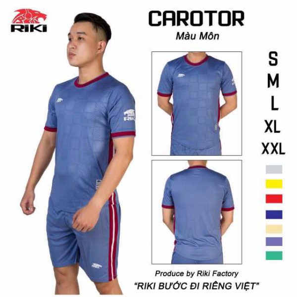 Áo bóng đá không logo Riki CAROTOR thun lạnh cao cấp màu Tím