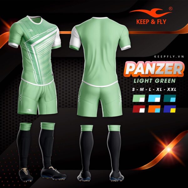 Áo bóng đá không logo KEEP&FLY – PANZER thun lạnh cao cấp màu Xanh Ngọc
