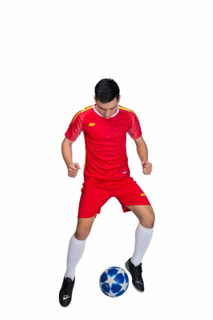 Áo bóng đá không logo RIKI QUATOR thun lạnh cao cấp màu Đỏ