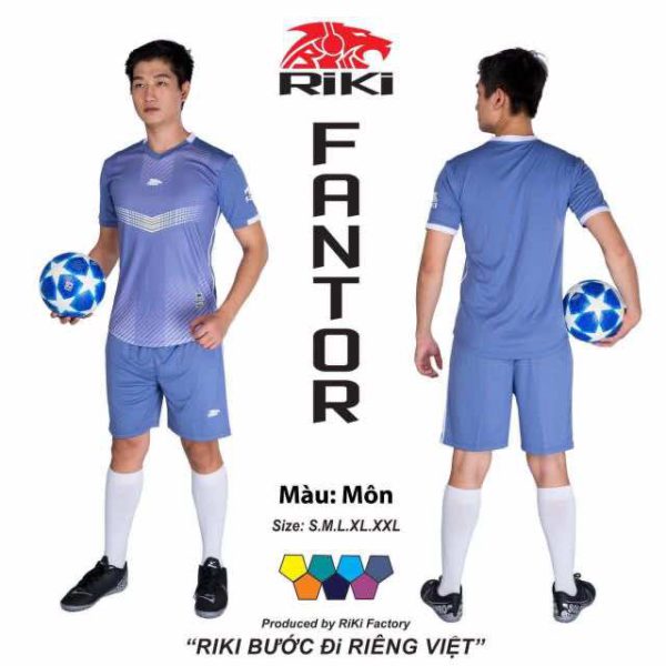 Áo bóng đá không logo Riki FANTOR thun lạnh cao cấp màu Tím Nhạt