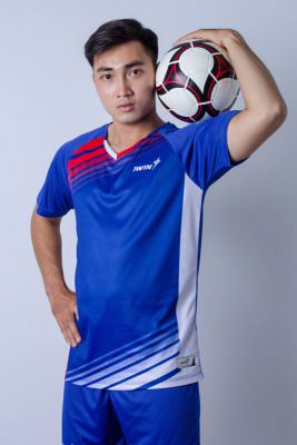 Áo bóng đá không logo IWIN COOL ZOZO Z03 vải mè cao màu Xanh