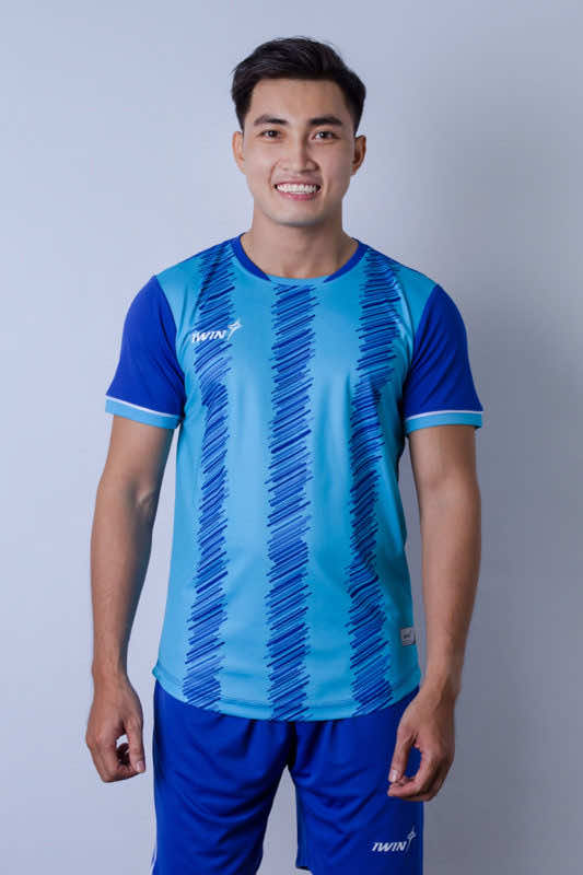 Áo bóng đá không logo IWIN COOL ZOZO Z01 vải mè cao cấp màu Xanh
