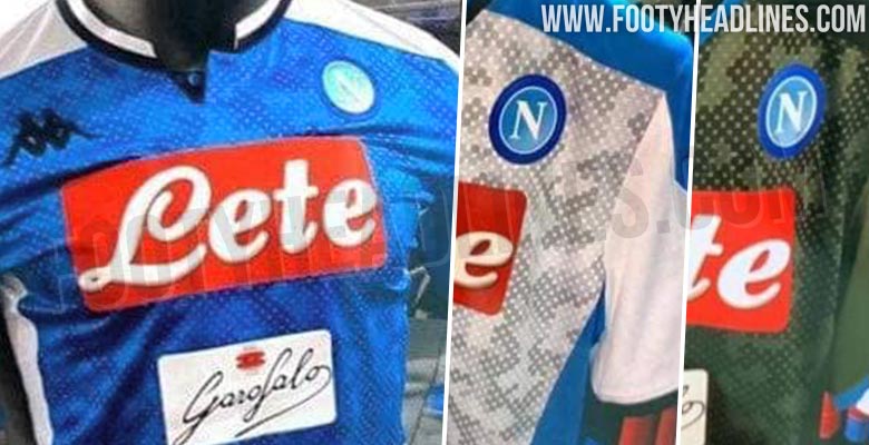 mẫu quần áo bóng đá sân nhà, sân khách , thứ ba SSC Napoli 2019-2020